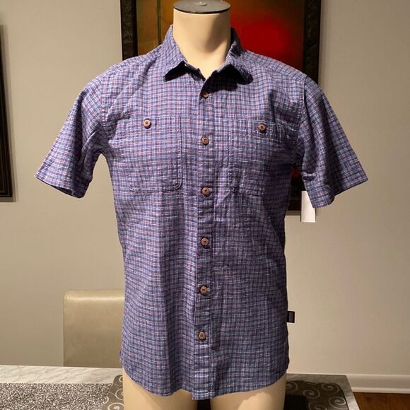 Patagonia Small Worn Wear Back Step Shirt Short Sleeve Plaid - Picture 1 of 7